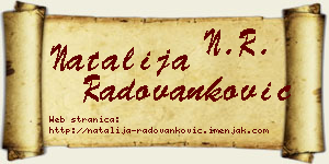 Natalija Radovanković vizit kartica